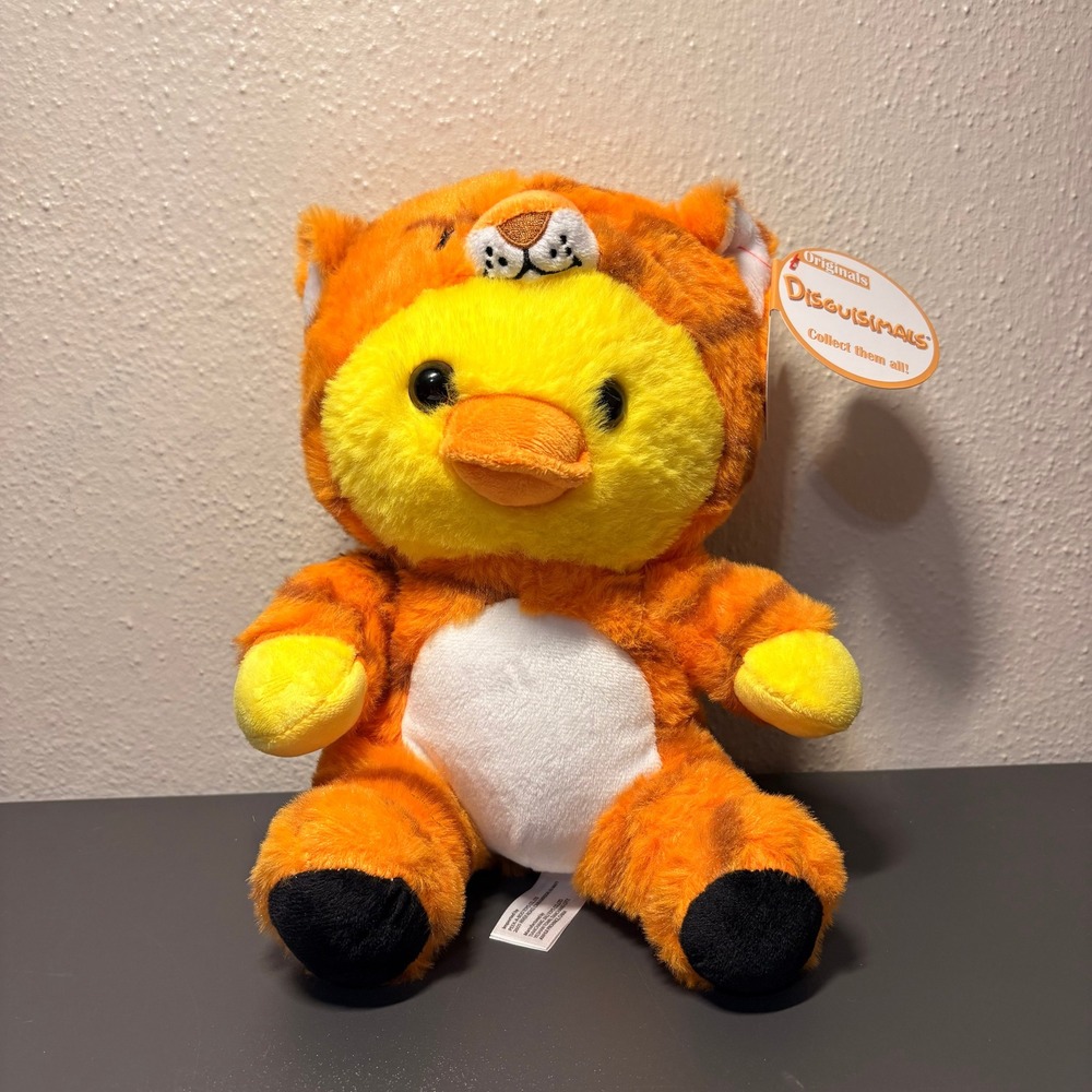Peek-A-Boo Toys Disguisimals Plush Kids 10" Orange New Dizzy Duck Tiger Costume